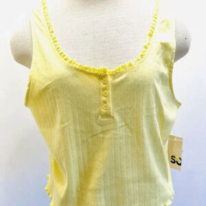 NWT SO GOODS FOR LIFE Juniors Sleeveless Pullover Hensley Neck Yellow Shirt XXL